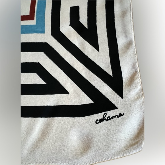 Vintage Chariot Scene Crepe Silk Scarf | Cohama | Charioteer Warrior | 33”x38.5” - Picture 6 of 17